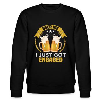Engagement toasting - Stanley/Stella CHANGER Unisex Organic Sweatshirt - black - Front - Nik (191cm) & Marisol (170cm)