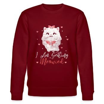 Verlobung Katze - Stanley/Stella Unisex Bio-Sweatshirt CHANGER  - Burgunderrot - Vorne - Nik (191cm) & Marisol (170cm)