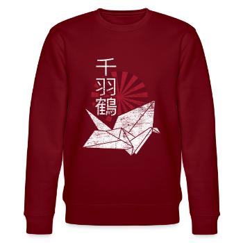 Origami Japan - Stanley/Stella Unisex Bio-Sweatshirt CHANGER  - Burgunderrot - Vorne - Nik (191cm) & Marisol (170cm)