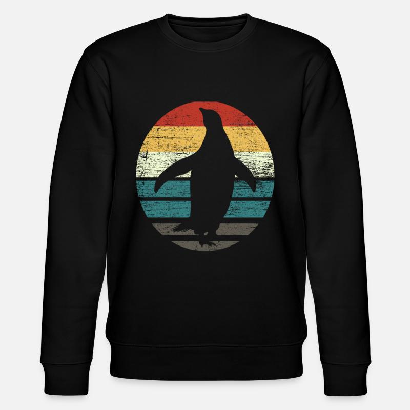 Pinguin Retro - Stanley/Stella Unisex Bio-Sweatshirt CHANGER  - Schwarz