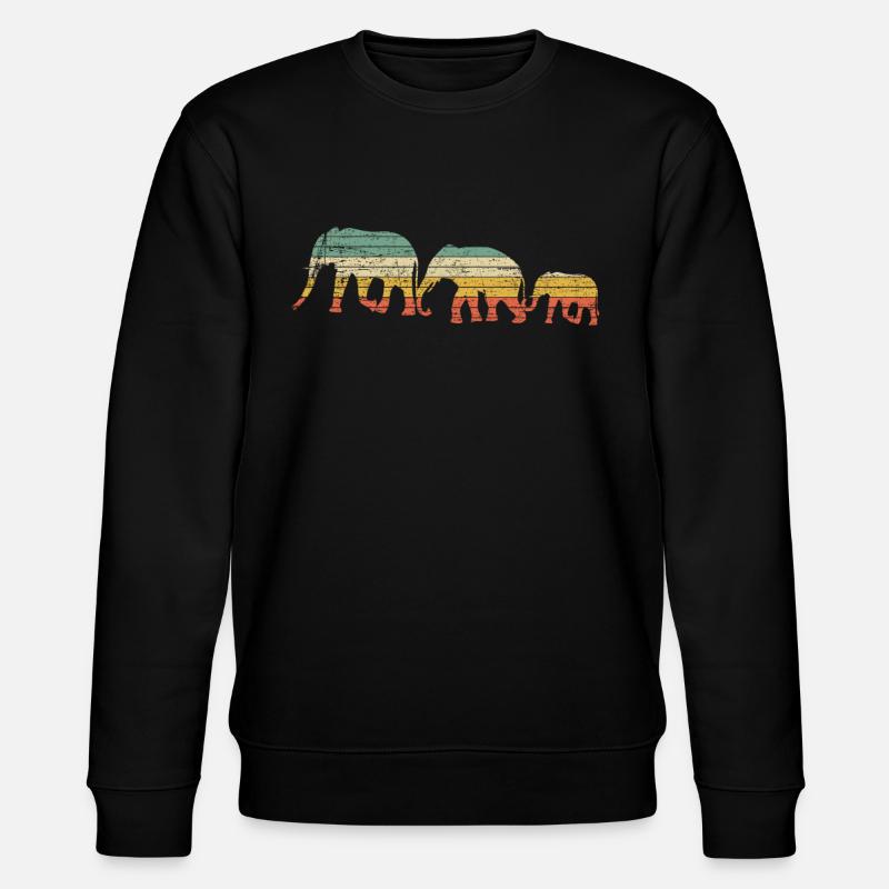Elefant - Stanley/Stella Unisex Bio-Sweatshirt CHANGER  - Schwarz