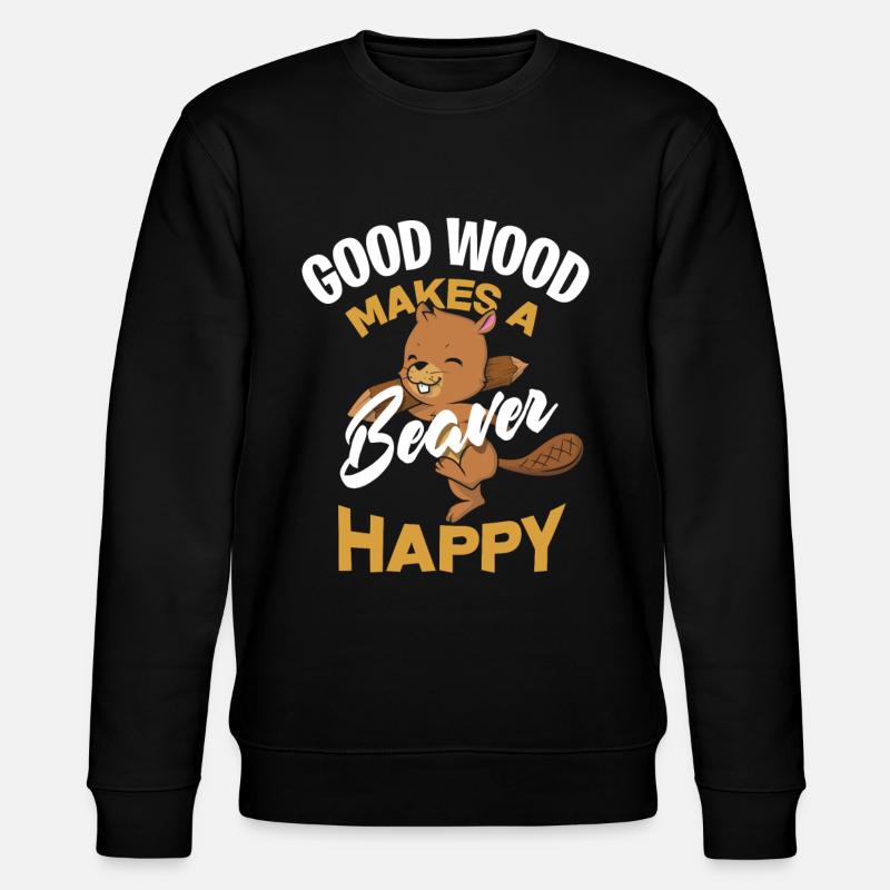 Biber Glücklich - Stanley/Stella Unisex Bio-Sweatshirt CHANGER  - Schwarz