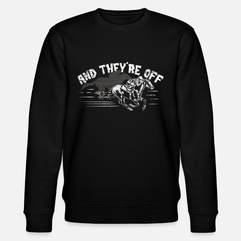 Pferde Pferderennen - Stanley/Stella Unisex Bio-Sweatshirt CHANGER  - Schwarz