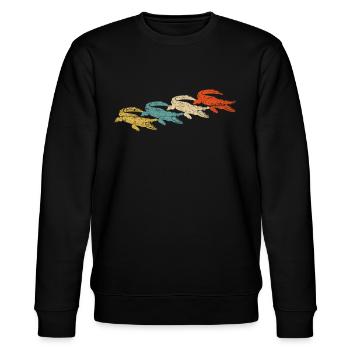 crocodile - Stanley/Stella CHANGER Unisex Organic Sweatshirt - black - Front - Nik (191cm) & Marisol (170cm)