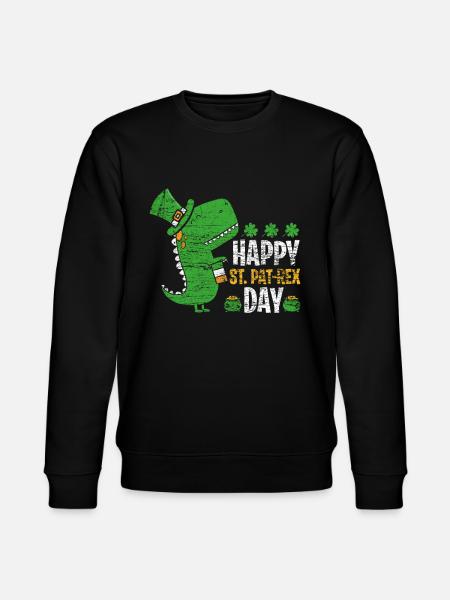 St. Patrick's Day T-Rex - Stanley/Stella CHANGER Unisex Organic Sweatshirt - black