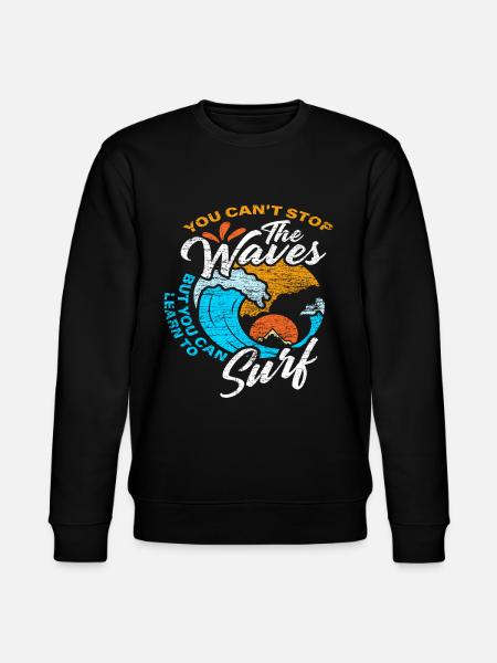 Surfing waves - Stanley/Stella CHANGER Unisex Organic Sweatshirt - black