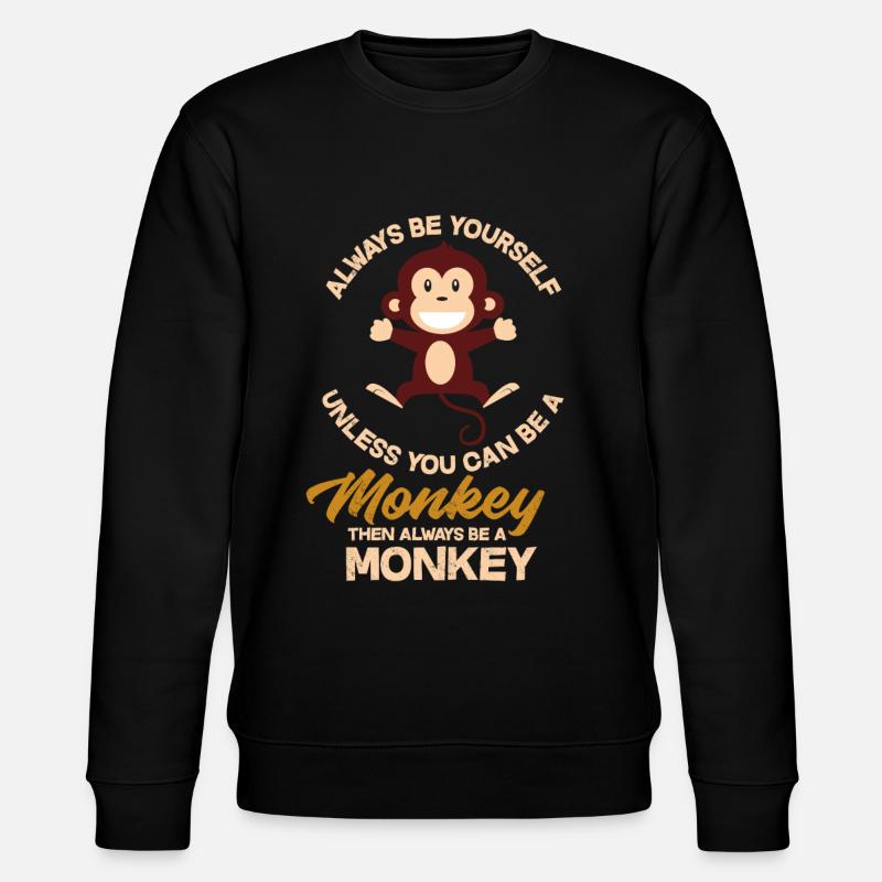 Affe Lieblingstier - Stanley/Stella Unisex Bio-Sweatshirt CHANGER  - Schwarz