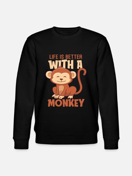 monkey - Stanley/Stella CHANGER Unisex Organic Sweatshirt - black