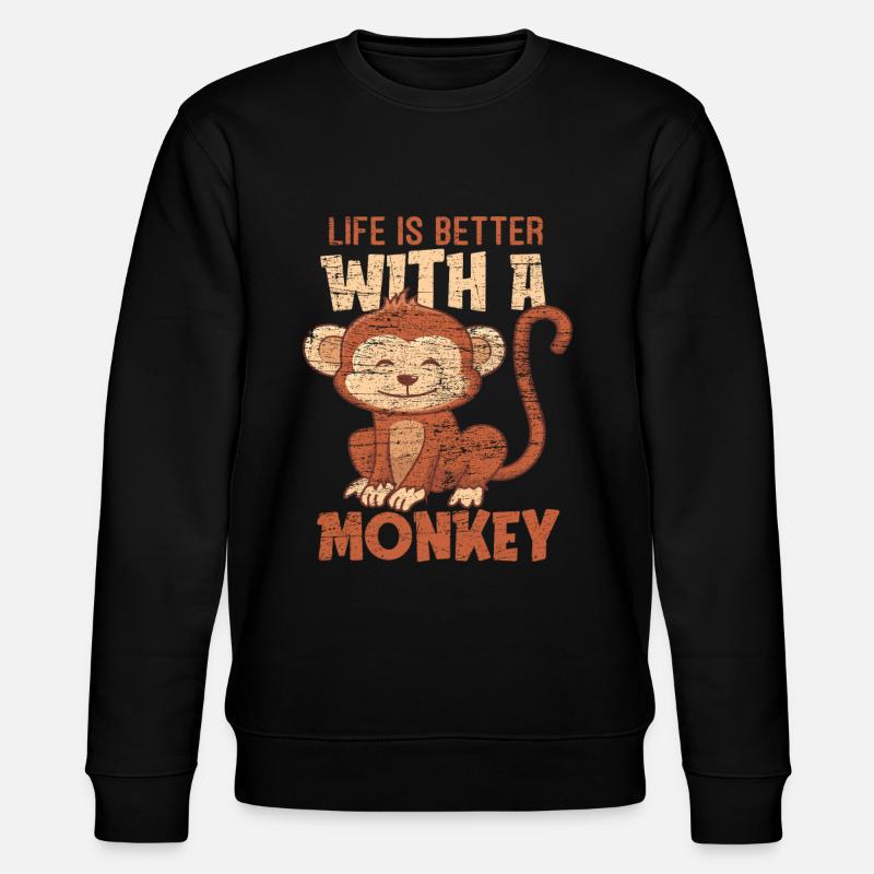 Monkey life - Stanley/Stella CHANGER Unisex Organic Sweatshirt - black