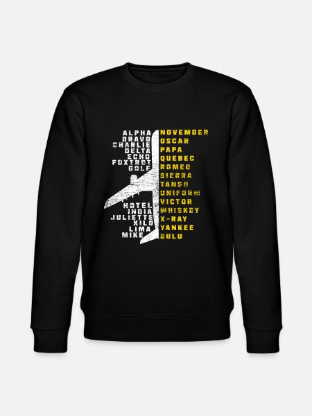 Pilot alphabet - Stanley/Stella CHANGER Unisex Organic Sweatshirt - black