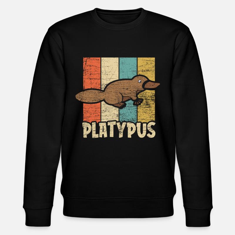 Platypus retro - Stanley/Stella CHANGER Unisex Organic Sweatshirt - black