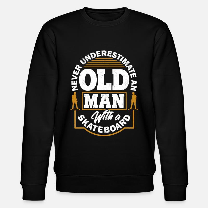 Skateboard Alter Mann - Stanley/Stella Unisex Bio-Sweatshirt CHANGER  - Schwarz