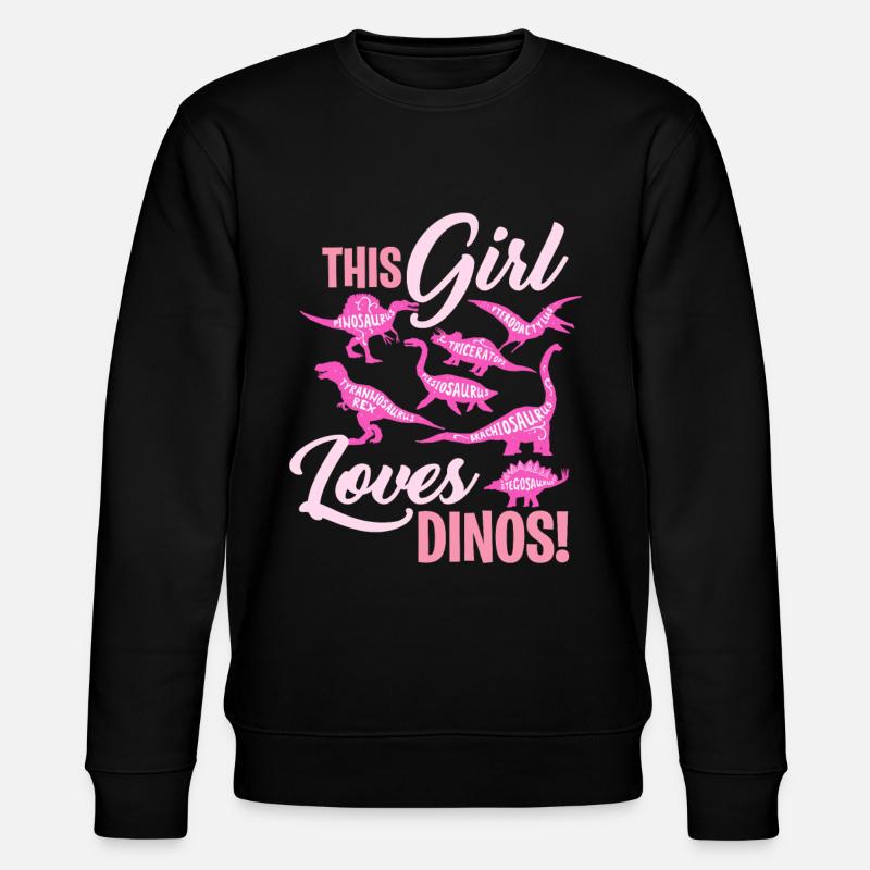 Paläontologe Spruch Mädchen Dinosaurier - Stanley/Stella Unisex Bio-Sweatshirt CHANGER  - Schwarz