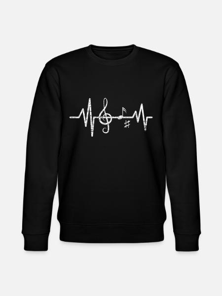 Music treble clef heartbeat - Stanley/Stella CHANGER Unisex Organic Sweatshirt - black