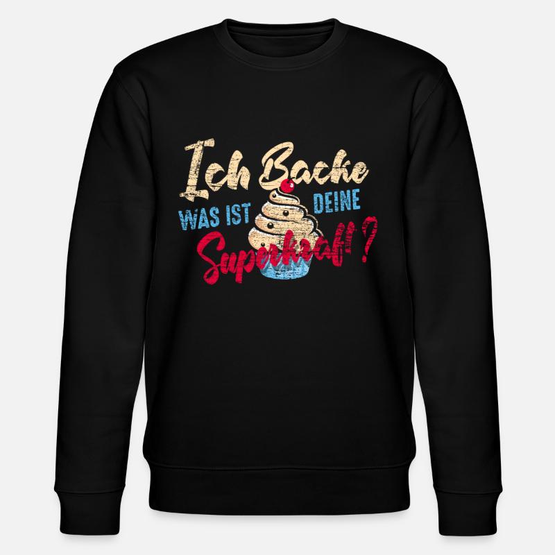 Bäcker Superkraft - Stanley/Stella Unisex Bio-Sweatshirt CHANGER  - Schwarz