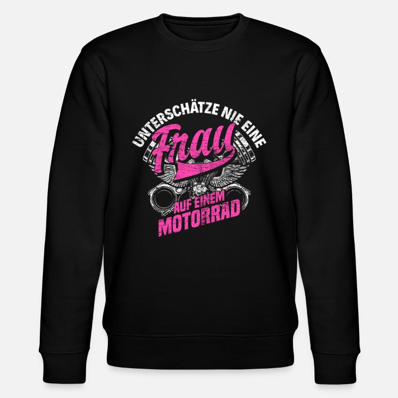 Motorrad Frau - Stanley/Stella Unisex Bio-Sweatshirt CHANGER  - Schwarz