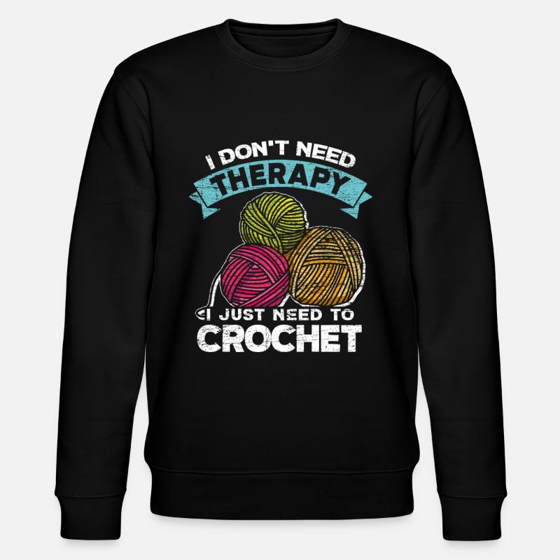 Crochet wool thread relaxation - Stanley/Stella CHANGER Unisex Organic Sweatshirt - black