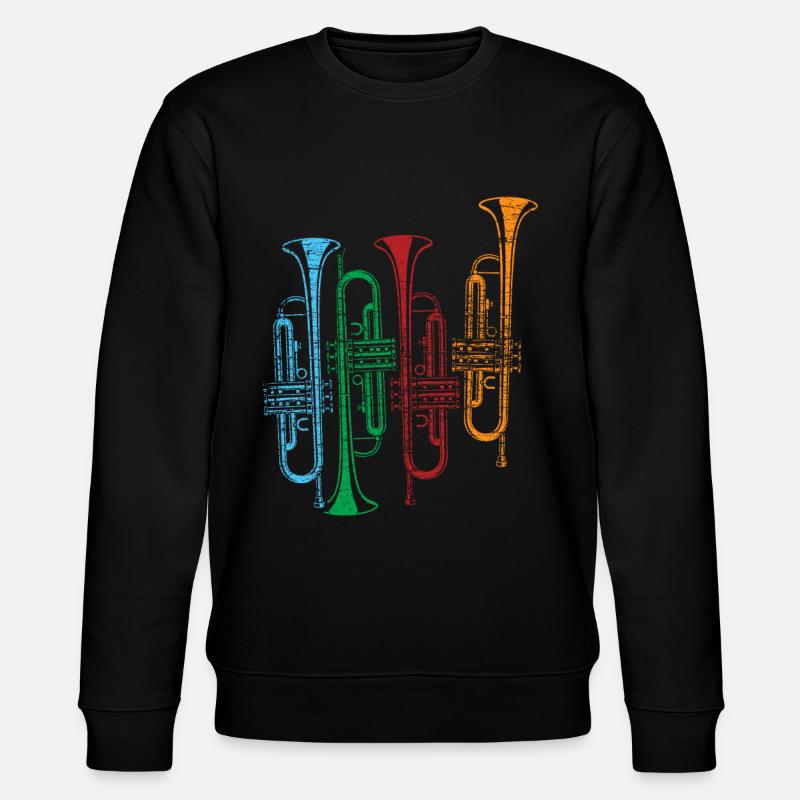 Trompete Retro Instrument - Stanley/Stella Unisex Bio-Sweatshirt CHANGER  - Schwarz