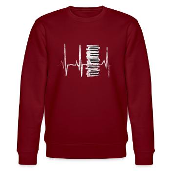 Piano Komponist - Stanley/Stella Unisex Bio-Sweatshirt CHANGER  - Burgunderrot - Vorne - Nik (191cm) & Marisol (170cm)