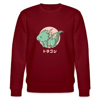 Fliegender Harajuku-Drache - Stanley/Stella Unisex Bio-Sweatshirt CHANGER  - Burgunderrot - Vorne - Nik (191cm) & Marisol (170cm)