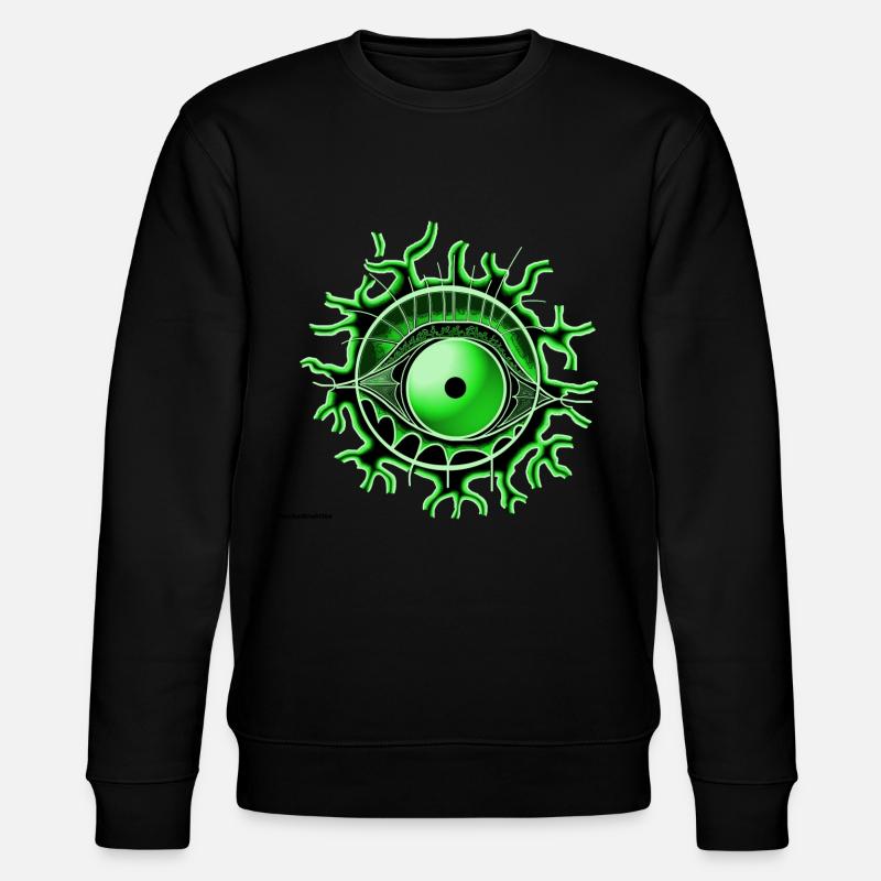 Auge grün - Stanley/Stella Unisex Bio-Sweatshirt CHANGER  - Schwarz