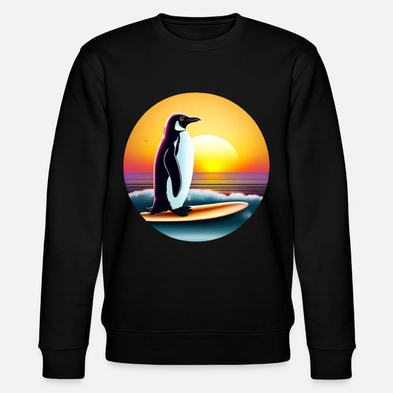 Penguin Surfer - Sweat bio CHANGER Stanley/Stella Unisexe - noir