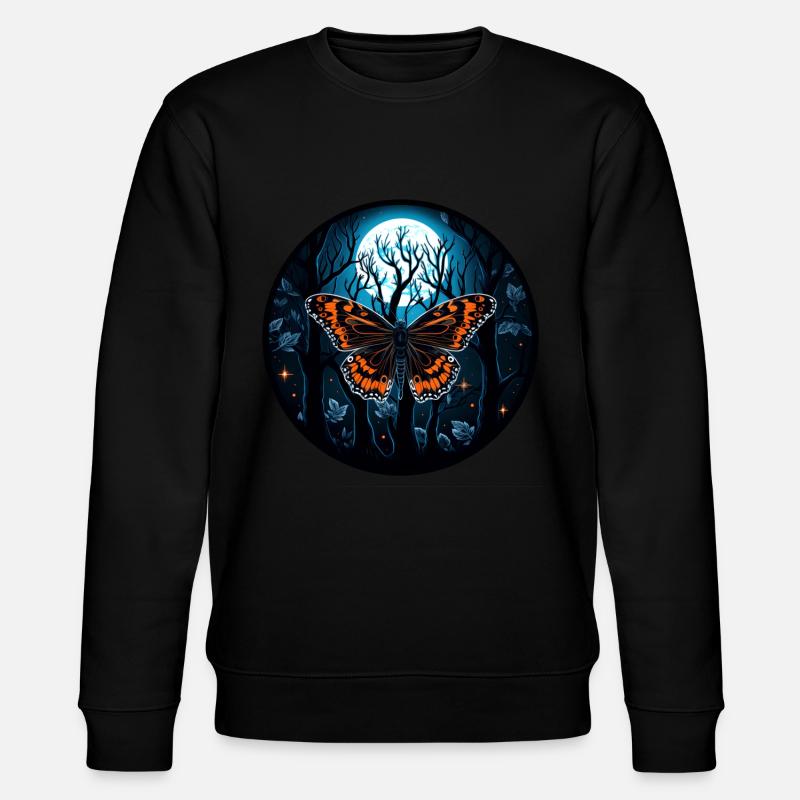Insect moth butterfly at night - Stanley/Stella CHANGER Unisex Organic Sweatshirt - black