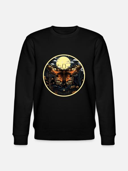 Moth butterfly insect at night - Stanley/Stella CHANGER Unisex Organic Sweatshirt - black