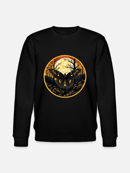 Moth butterfly insect at night - Stanley/Stella CHANGER Unisex Organic Sweatshirt - black