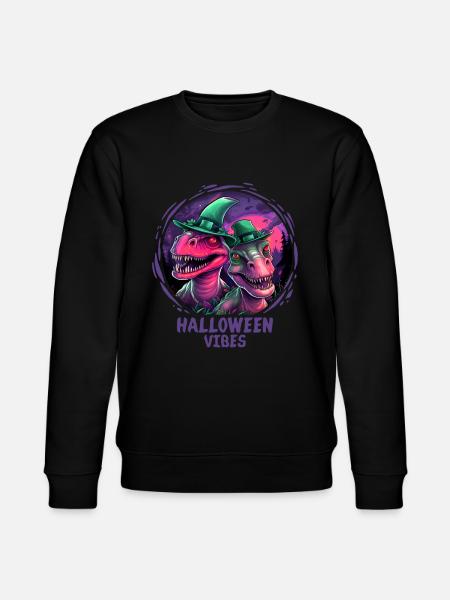Halloween Dinosaur Velociraptor Dino - Stanley/Stella CHANGER Unisex Organic Sweatshirt - black