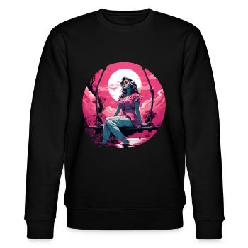Pin-up Girl Swing Sunset - Sweat bio CHANGER Stanley/Stella Unisexe - noir - Devant - Nik (191cm) & Marisol (170cm)