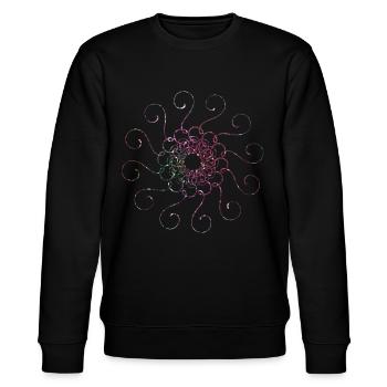 Mandala Glitzer - Stanley/Stella Unisex Bio-Sweatshirt CHANGER  - Schwarz - Vorne - Nik (191cm) & Marisol (170cm)