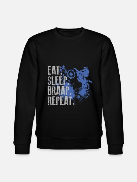 Eat Sleep Braap Repeat - Stanley/Stella CHANGER Unisex Organic Sweatshirt - black