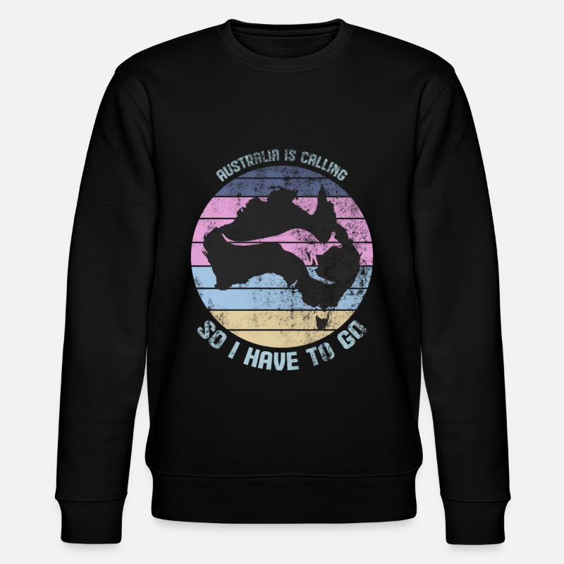 Australia Gets Travel Backpacker - Stanley/Stella CHANGER Unisex Organic Sweatshirt - black