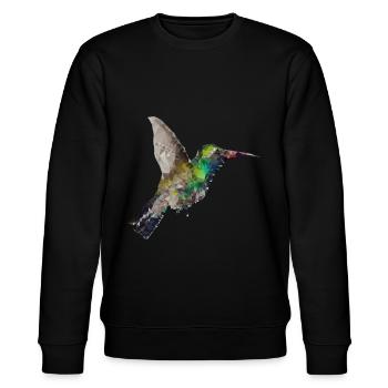 Colibri Polygone Art Géométrique Nature - Sweat bio CHANGER Stanley/Stella Unisexe - noir - Devant - Nik (191cm) & Marisol (170cm)