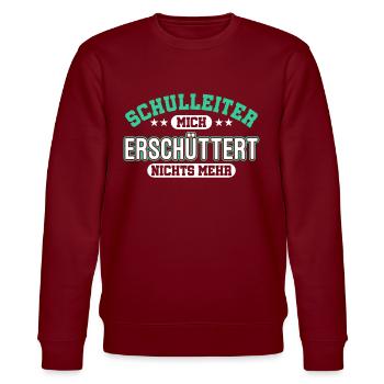 Schulleiter Direktor Rektor Geschenk - Stanley/Stella Unisex Bio-Sweatshirt CHANGER  - Burgunderrot - Vorne - Nik (191cm) & Marisol (170cm)