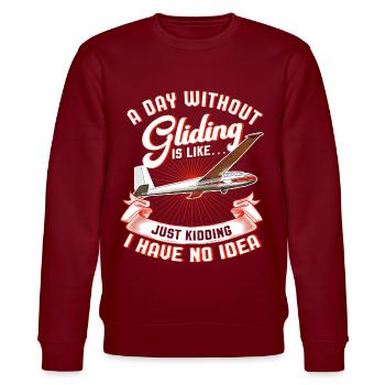 Pilot thermal glider gliding gift - Stanley/Stella CHANGER Unisex Organic Sweatshirt - burgundy - Front - Nik (191cm) & Marisol (170cm)
