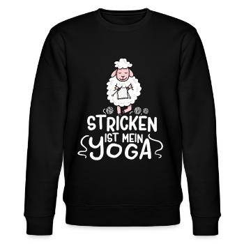 Stricken Ist Mein Yoga - Stanley/Stella Unisex Bio-Sweatshirt CHANGER  - Schwarz - Vorne - Nik (191cm) & Marisol (170cm)