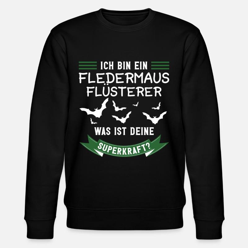 Bat Tierliebhaber Fledermäuse - Stanley/Stella Unisex Bio-Sweatshirt CHANGER - Schwarz