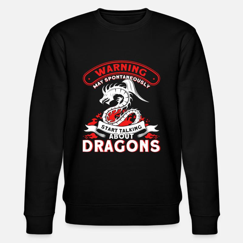 Drachen Fan Spruch Drachen Geschenk - Stanley/Stella Unisex Bio-Sweatshirt CHANGER - Schwarz