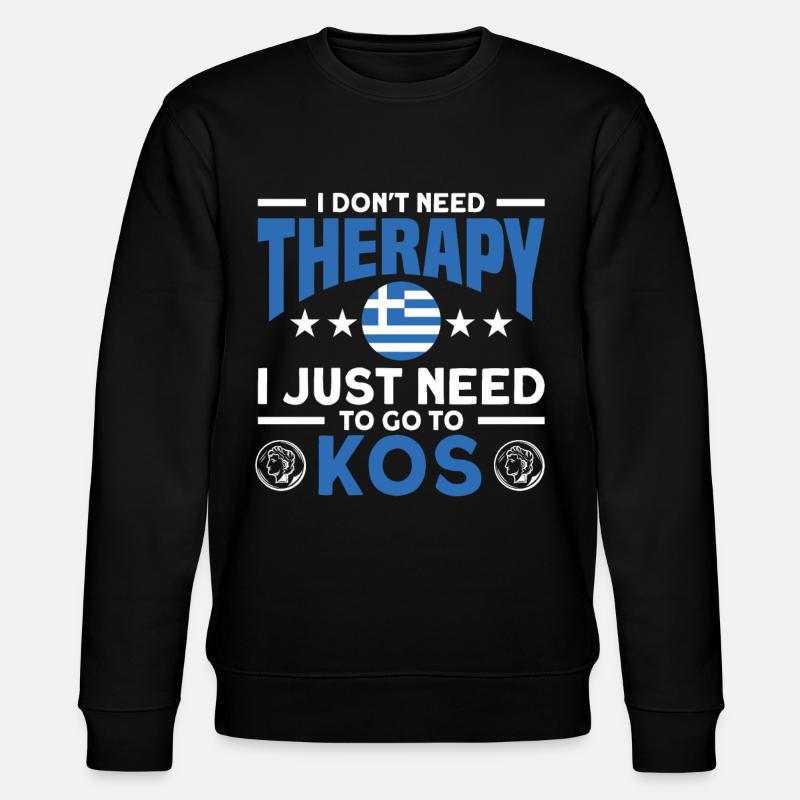 Greek Kos Greece Gift - Stanley/Stella CHANGER Unisex Organic Sweatshirt - black