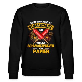 Feuerwerk Feuerwerker Pyrotechniker Geschenk - Stanley/Stella Unisex Bio-Sweatshirt CHANGER  - Schwarz - Vorne - Nik (191cm) & Marisol (170cm)