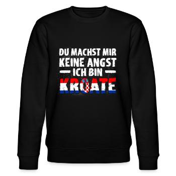 Kroatien Flagge Kroate Kroatien Geschenk - Stanley/Stella Unisex Bio-Sweatshirt CHANGER  - Schwarz - Vorne - Nik (191cm) & Marisol (170cm)