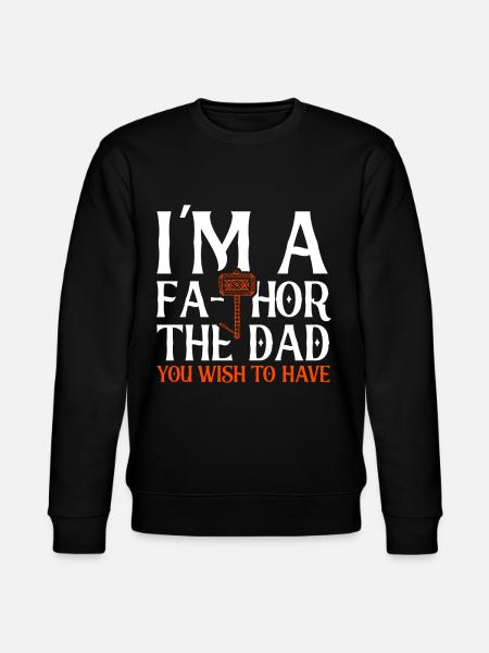 Fa-Thor Father Papa Dad - Stanley/Stella CHANGER Unisex Organic Sweatshirt - black