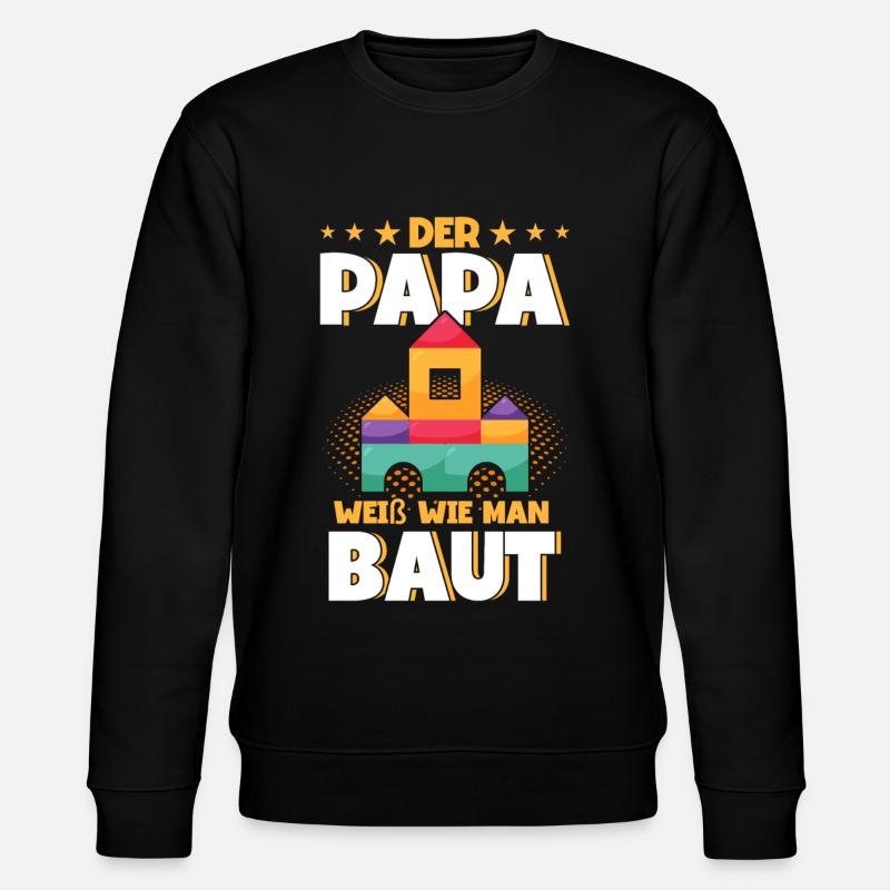 Papa Klemmbaustein Klemmbausteine - Stanley/Stella Unisex Bio-Sweatshirt CHANGER  - Schwarz