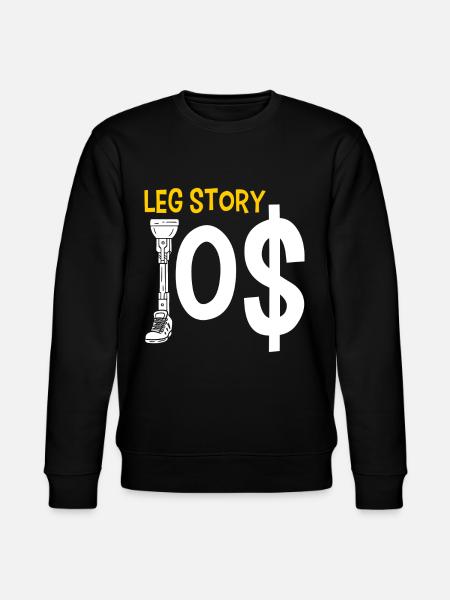 Handicap Amputee Amputation Prosthetic Leg - Stanley/Stella CHANGER Unisex Organic Sweatshirt - black