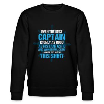 Besatzung Boot Kapitän Kapitäne - Stanley/Stella Unisex Bio-Sweatshirt CHANGER  - Schwarz - Vorne - Nik (191cm) & Marisol (170cm)