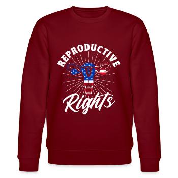 Reproduktive Rechte - Stanley/Stella Unisex Bio-Sweatshirt CHANGER  - Burgunderrot - Vorne - Nik (191cm) & Marisol (170cm)
