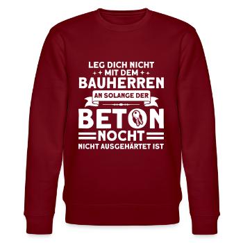 Beton Nicht Ausgehärtet Bauherr Bauleiter - Stanley/Stella Unisex Bio-Sweatshirt CHANGER  - Burgunderrot - Vorne - Nik (191cm) & Marisol (170cm)