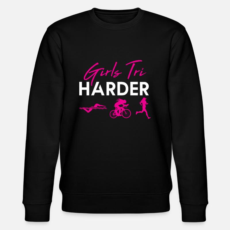 Grils Tri Harder Triathlon - Stanley/Stella Unisex Bio-Sweatshirt CHANGER  - Schwarz